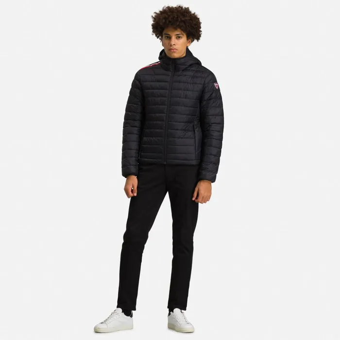 Men Men039s Hooded Insulated Jacket 180GR Black200 Rossignol Softshell and Lightweight Jackets