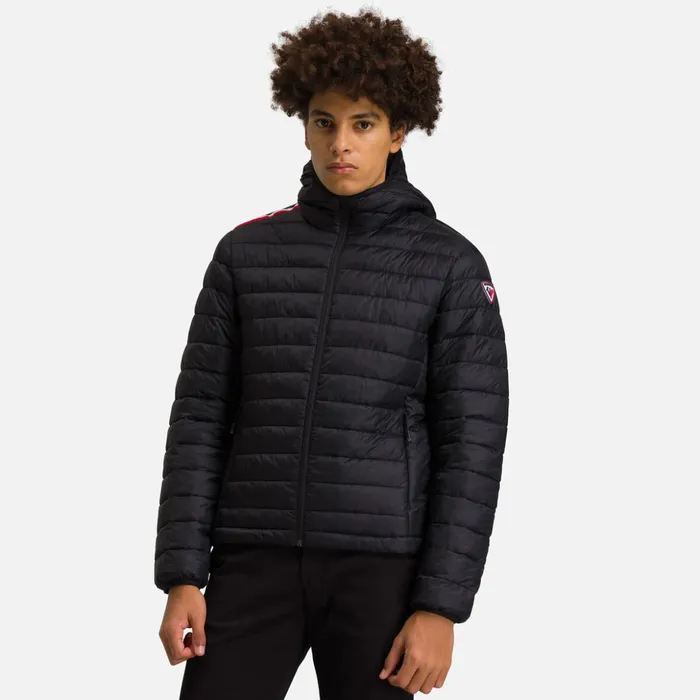 Men Men039s Hooded Insulated Jacket 180GR Black200 Rossignol Softshell and Lightweight Jackets
