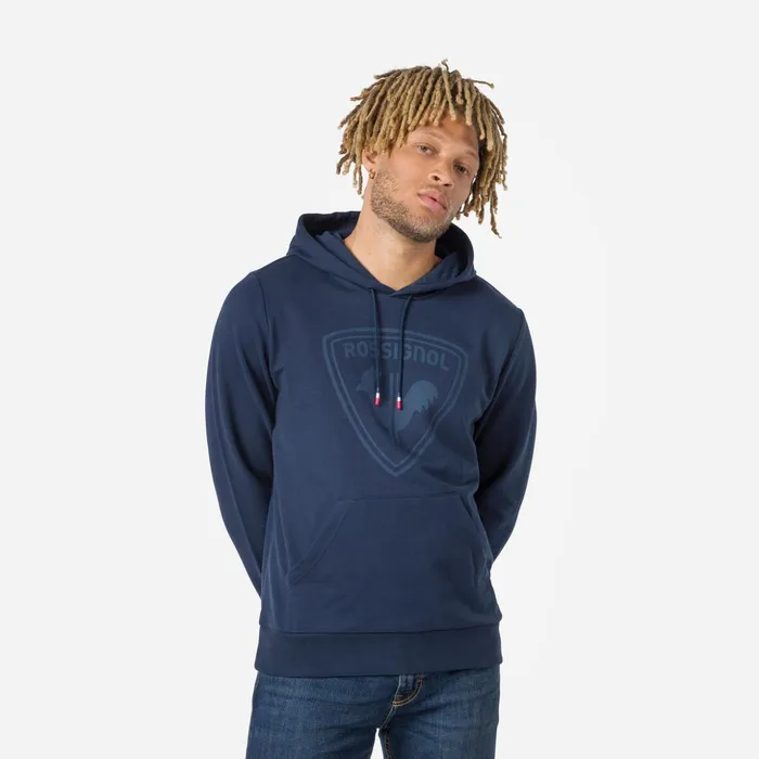 Men Men039s Hooded Logo Fleece Sweatshirt Darknavy715 Rossignol Sweatshirts and Pullovers