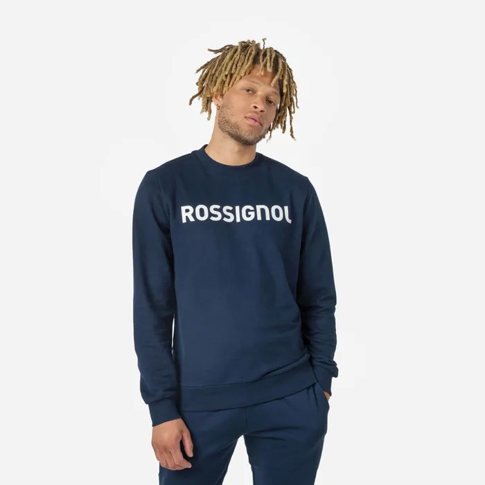 Men Men039s Logo Fleece Sweatshirt Round Neck Darknavy715 Rossignol Sweatshirts and Pullovers