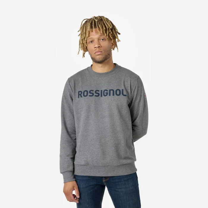 Men Men039s Logo Fleece Sweatshirt Round Neck Heathergrey280 Rossignol Sweatshirts and Pullovers