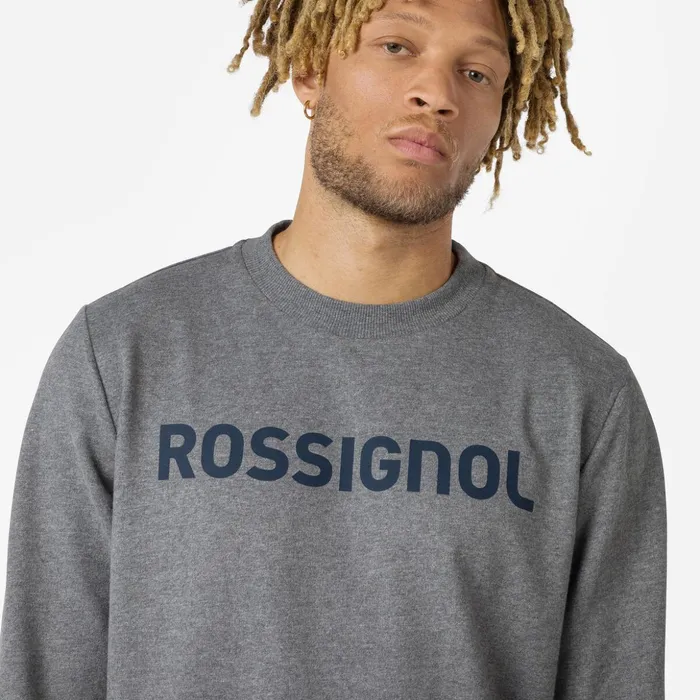 Men Men039s Logo Fleece Sweatshirt Round Neck Heathergrey280 Rossignol Sweatshirts and Pullovers