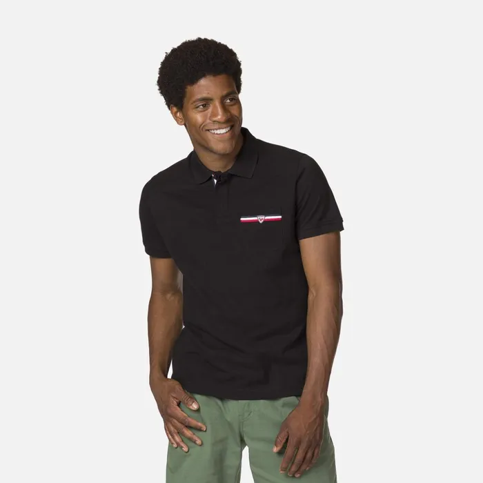 Men Men039s Pocket Logo Polo Shirt Black200 Rossignol Polos and Tees