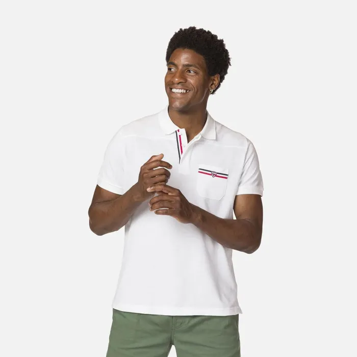 Men Men039s Pocket Logo Polo Shirt White100 Rossignol Polos and Tees