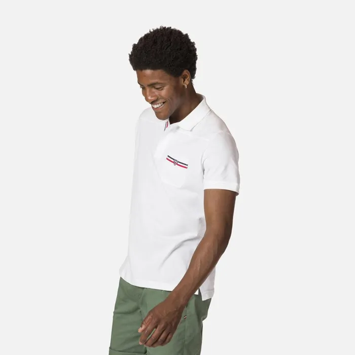 Men Men039s Pocket Logo Polo Shirt White100 Rossignol Polos and Tees