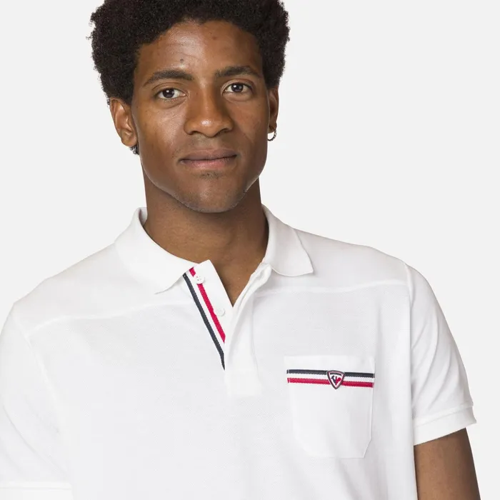 Men Men039s Pocket Logo Polo Shirt White100 Rossignol Polos and Tees