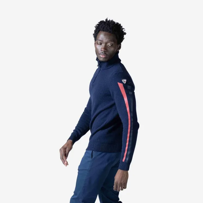Men Men039s Signature Sleeve Knit Sweater Darknavy715 Rossignol Sweatshirts and Pullovers