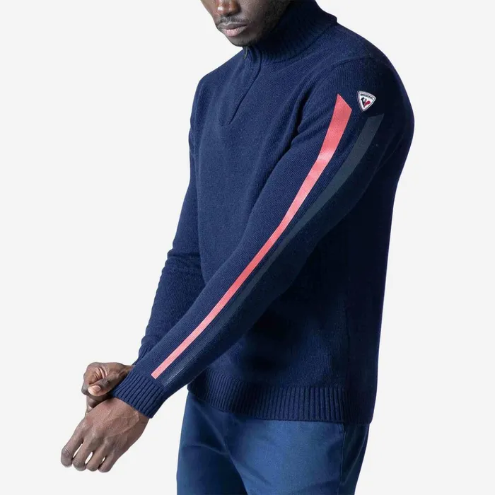 Men Men039s Signature Sleeve Knit Sweater Darknavy715 Rossignol Sweatshirts and Pullovers