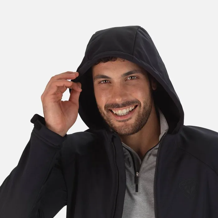 Men Men039s Softshell Hooded Jacket Black200 Rossignol Ski and Snowboard Jackets