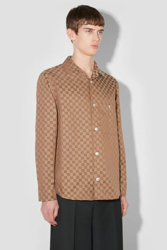 Men Outerwear MISBHV Jacquard Canvas Monogram Shacket Brown