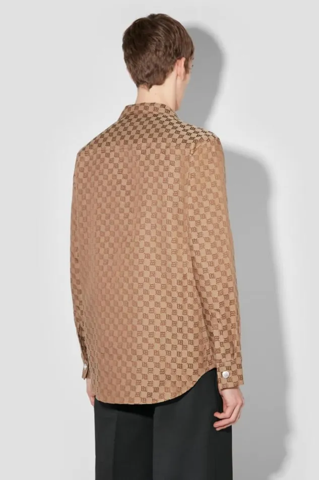 Men Outerwear MISBHV Jacquard Canvas Monogram Shacket Brown