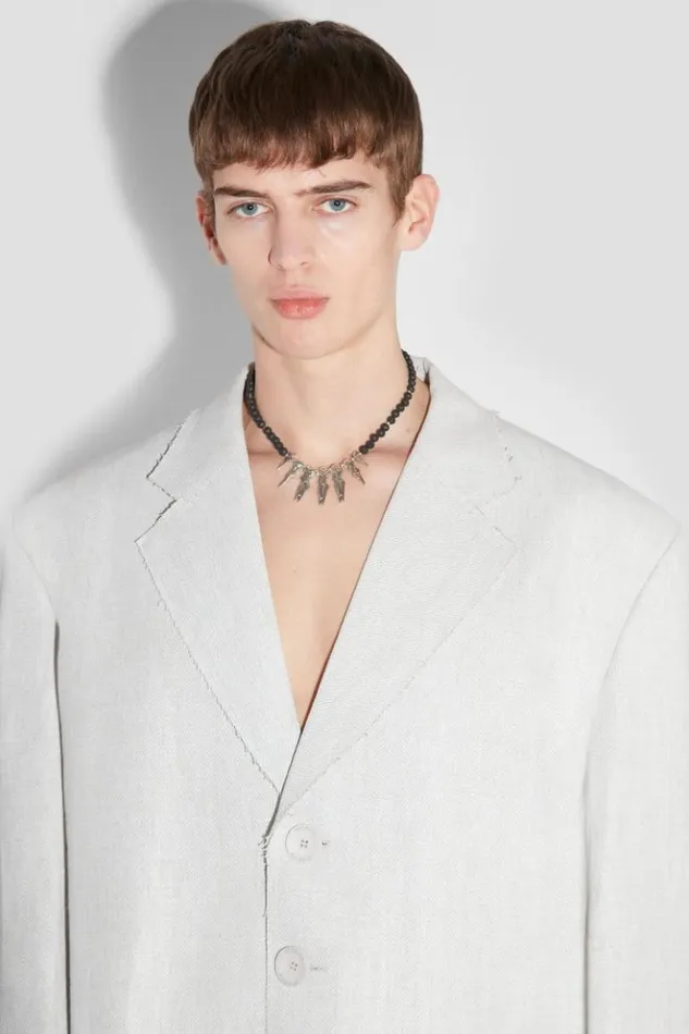 Men Outerwear MISBHV Washed Linen Oversized Blazer Off White