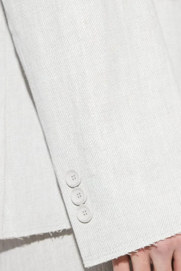 Men Outerwear MISBHV Washed Linen Oversized Blazer Off White