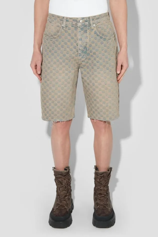 Men Shorts MISBHV Jacquard Denim Monogram Shorts Blue