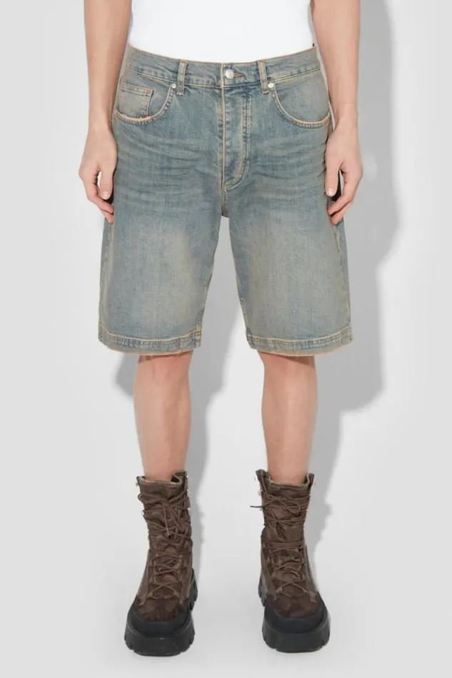 Men Shorts MISBHV Sunset Wash Baggy Denim Shorts Blue