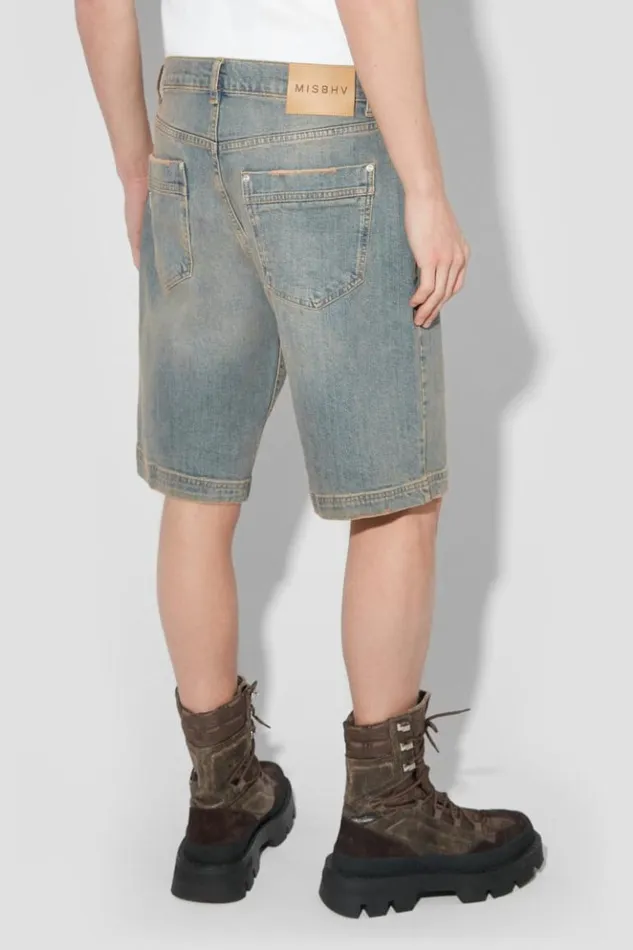 Men Shorts MISBHV Sunset Wash Baggy Denim Shorts Blue