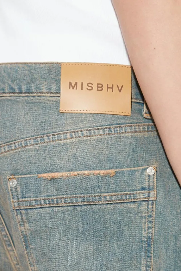 Men Shorts MISBHV Sunset Wash Baggy Denim Shorts Blue
