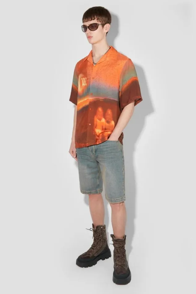 Men Shorts MISBHV Sunset Wash Baggy Denim Shorts Blue