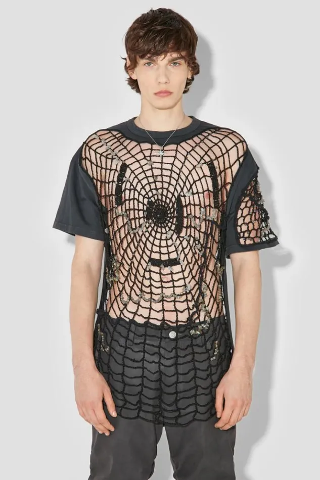 Men TShirts MISBHV Crochet TShirt Black
