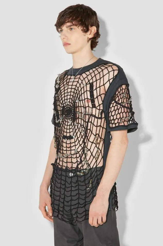 Men TShirts MISBHV Crochet TShirt Black