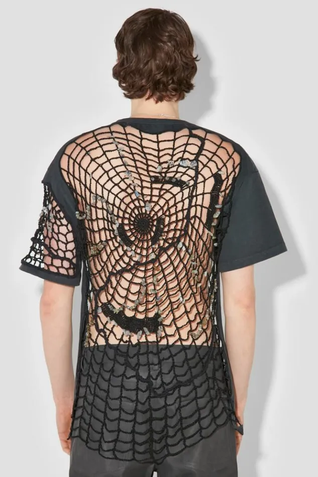 Men TShirts MISBHV Crochet TShirt Black