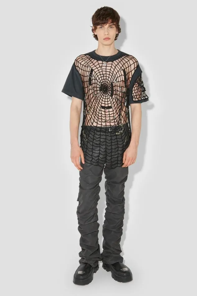 Men TShirts MISBHV Crochet TShirt Black