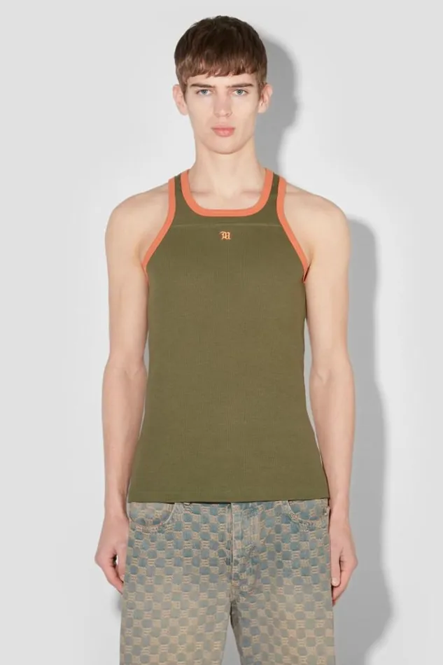 Men TShirts MISBHV M Tank Top Green Orange