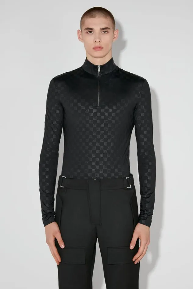Men Tops MISBHV Monogram HalfZip Longsleeve Black