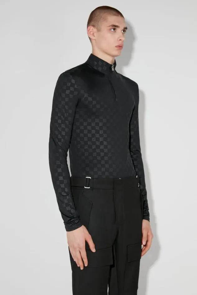 Men Tops MISBHV Monogram HalfZip Longsleeve Black