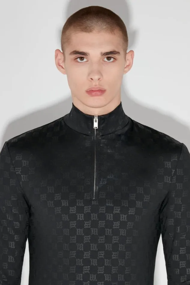 Men Tops MISBHV Monogram HalfZip Longsleeve Black
