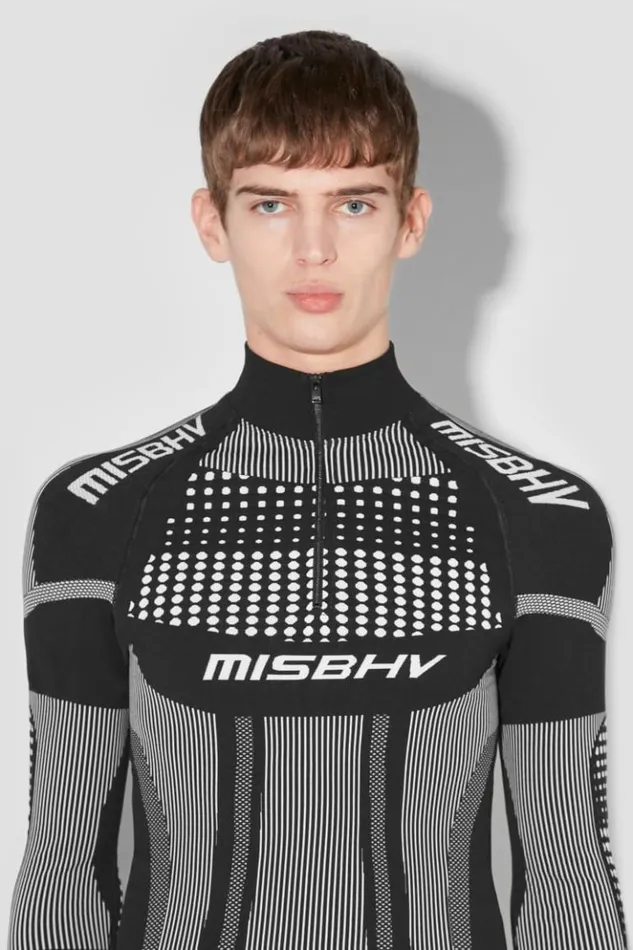 Men Tops MISBHV Sport Europa QuarterZip Longsleeve Blackwhite