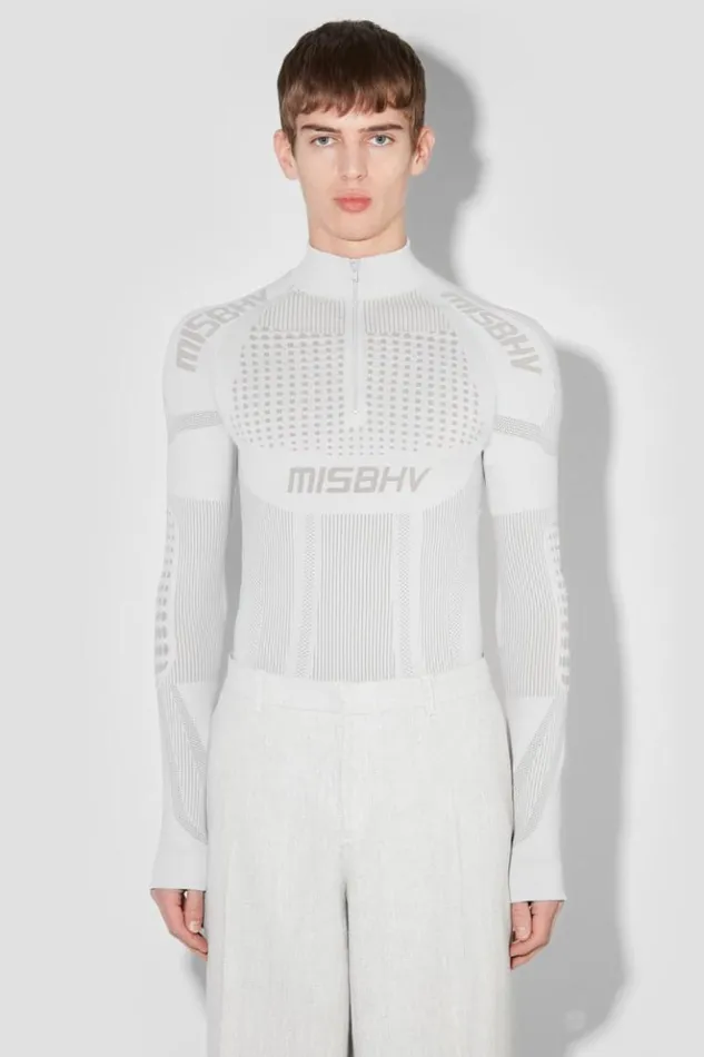 Men Tops MISBHV Sport Europa QuarterZip Longsleeve Light Grey