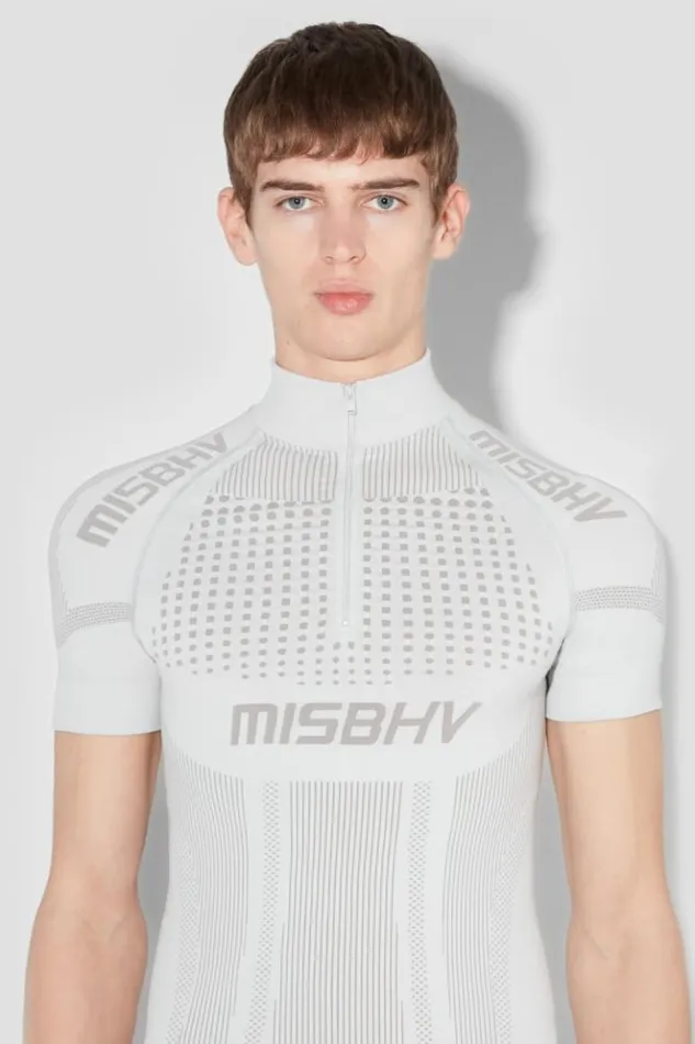 Men Tops MISBHV Sport Europa QuarterZip TShirt Light Grey