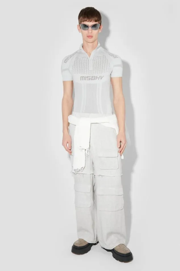 Men Tops MISBHV Sport Europa QuarterZip TShirt Light Grey