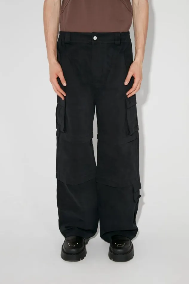 Men Trousers MISBHV Baggy Work Trousers Black