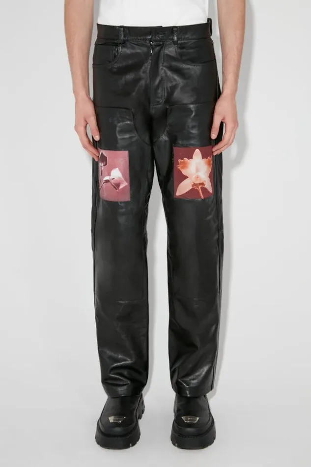 Men Trousers MISBHV LilyOrchid Robert Mapplethorpe Leather Trousers Black