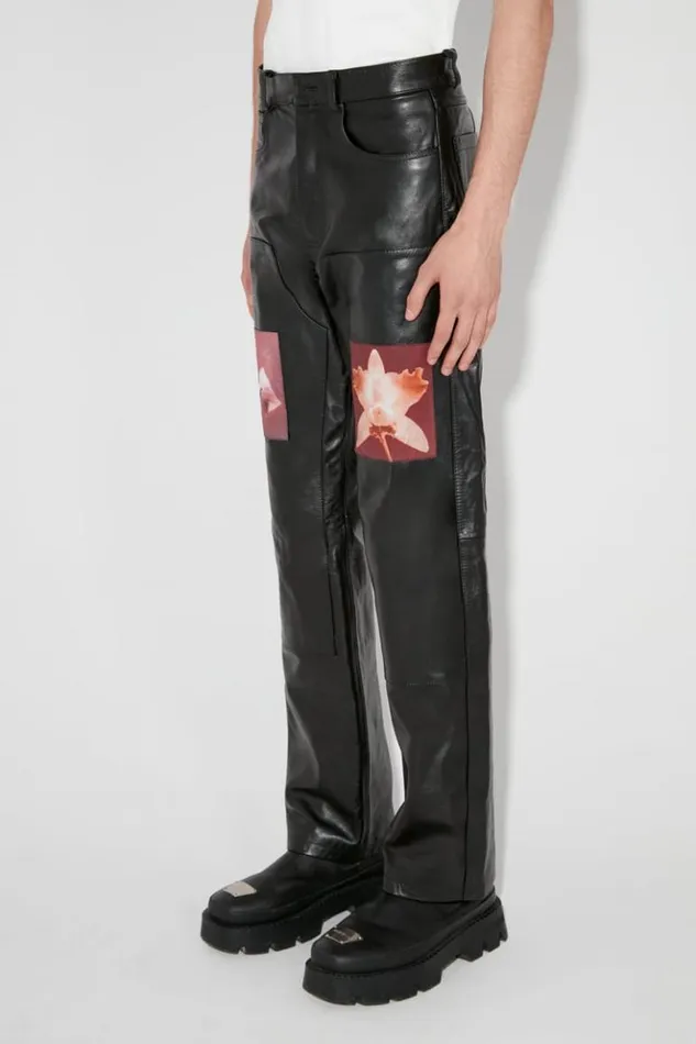 Men Trousers MISBHV LilyOrchid Robert Mapplethorpe Leather Trousers Black