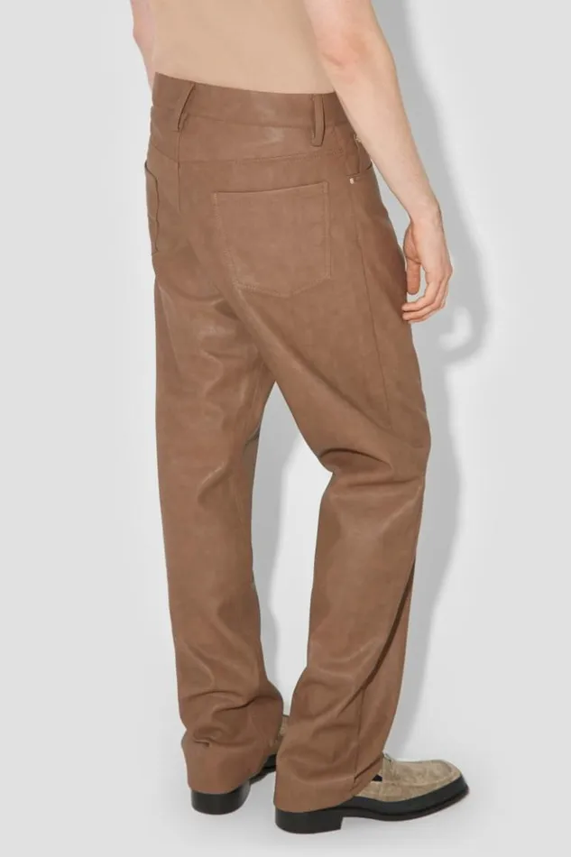 Men Trousers MISBHV Matte Vegan Leather Trousers Brown