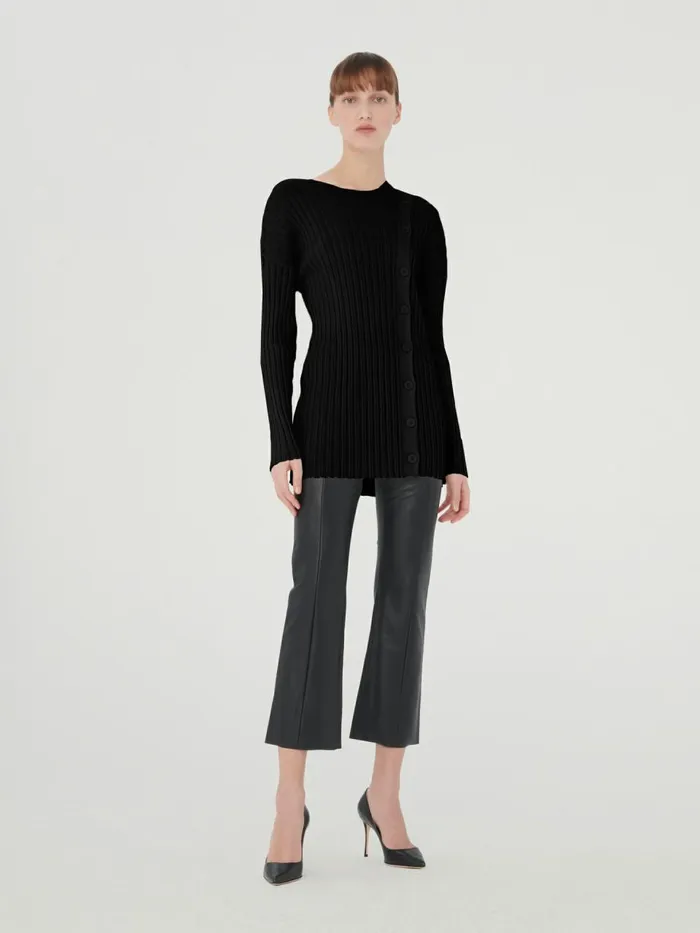 Merino Detach Top Long Sleeves Black Women Wolford Tops
