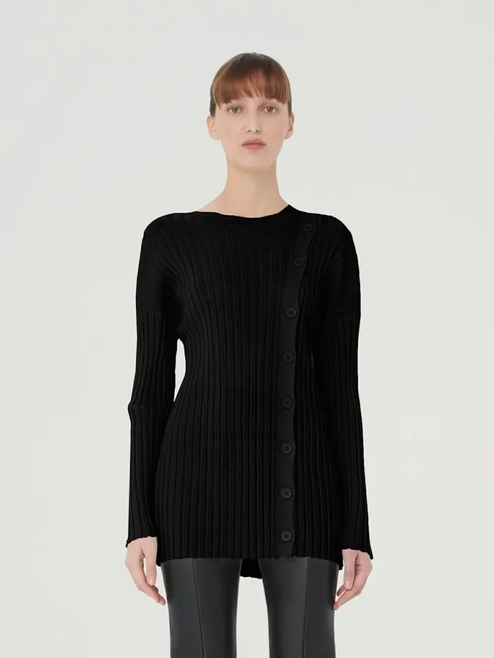 Merino Detach Top Long Sleeves Black Women Wolford Tops