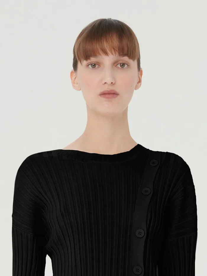 Merino Detach Top Long Sleeves Black Women Wolford Tops