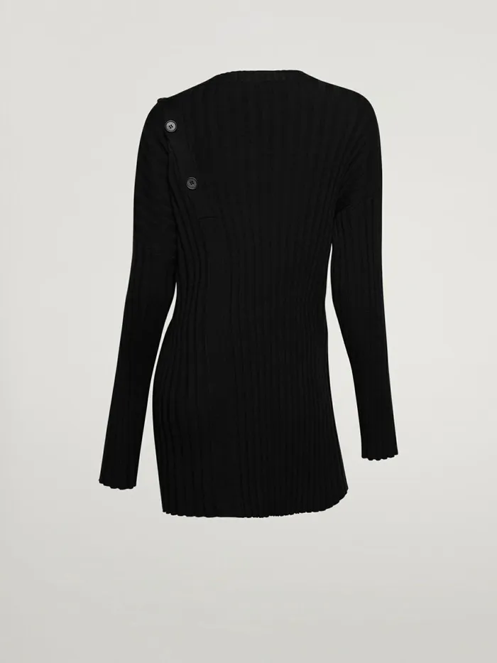 Merino Detach Top Long Sleeves Black Women Wolford Tops