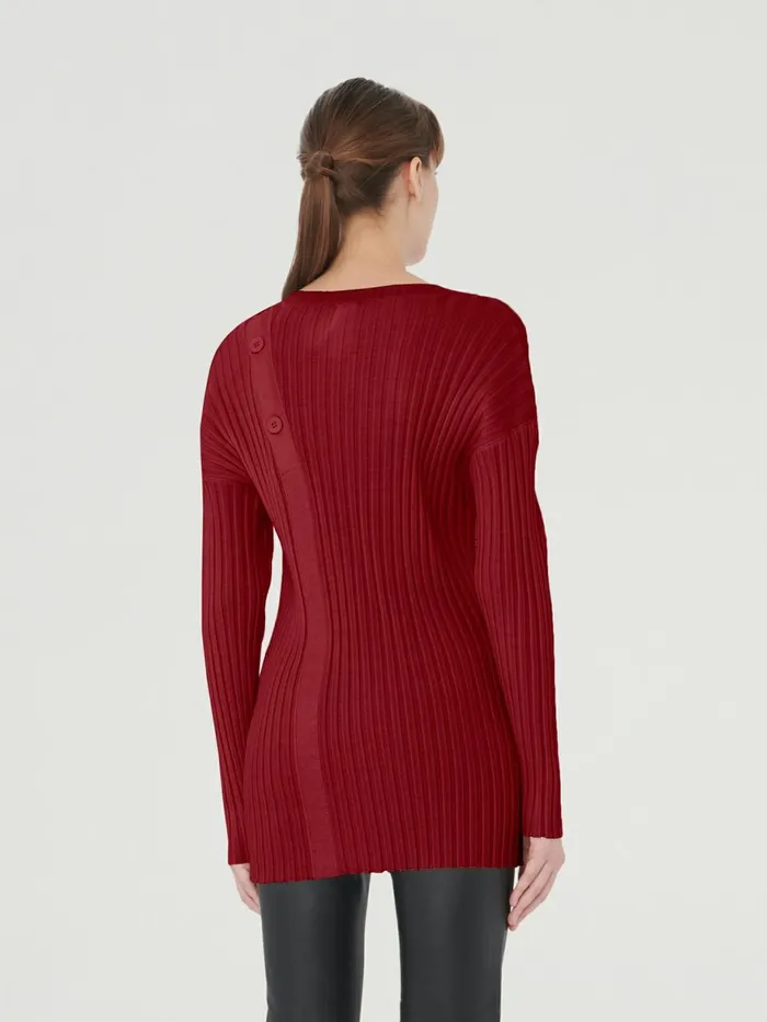 Merino Detach Top Long Sleeves Soft Cherry Women Wolford Tops