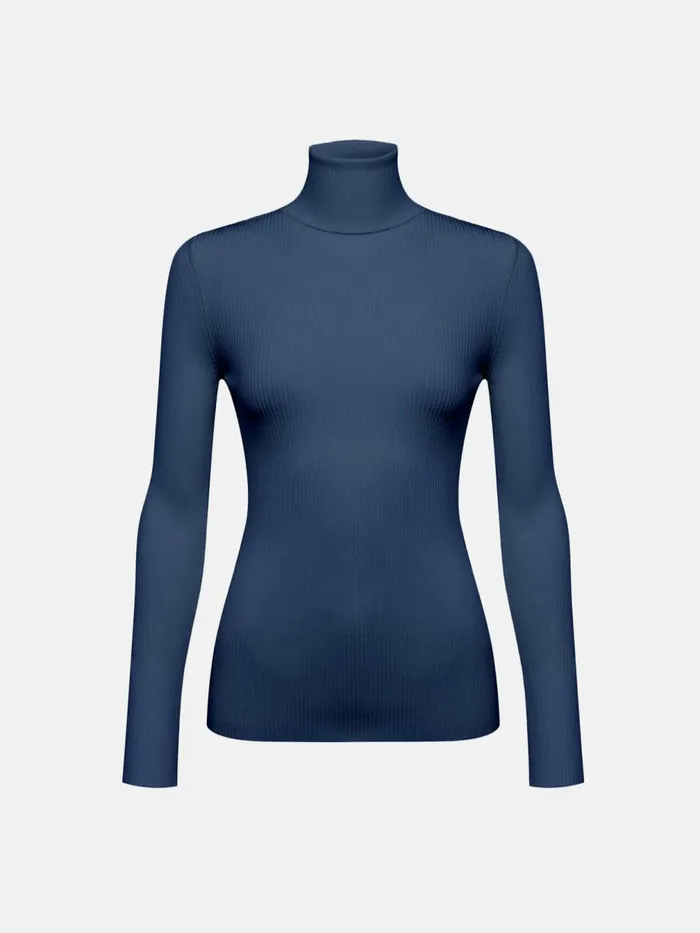 Merino Fine Rib Pullover Dust Blue Women Wolford Tops