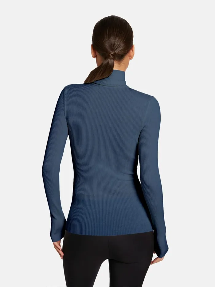 Merino Fine Rib Pullover Dust Blue Women Wolford Tops