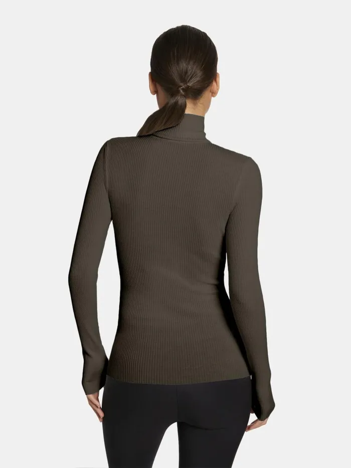 Merino Fine Rib Pullover Umber Women Wolford Longsleeve Shirts