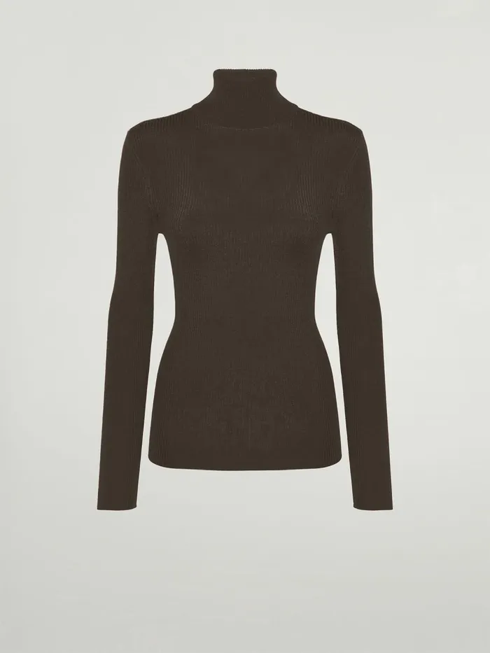 Merino Fine Rib Pullover Umber Women Wolford Longsleeve Shirts