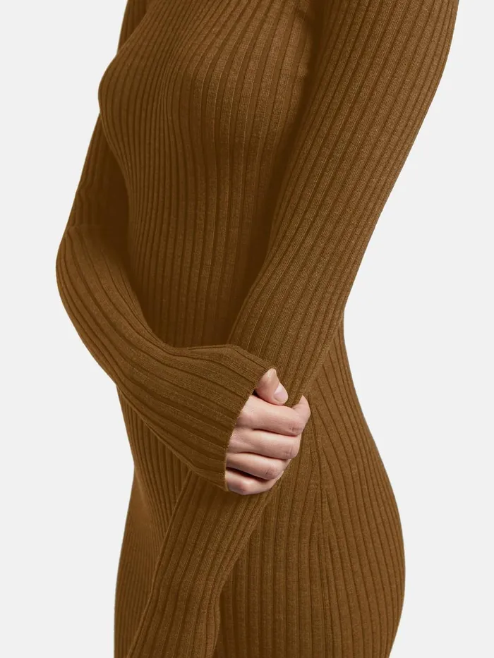 Merino Rib Dress Autumn Leaf Women Wolford Longsleeve Shirts