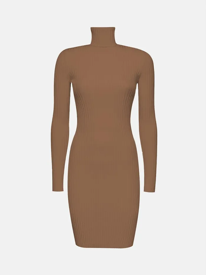 Merino Rib Dress Autumn Leaf Women Wolford Longsleeve Shirts
