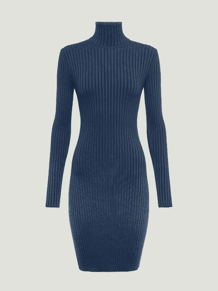 Merino Rib Dress Dust Blue Women Wolford Dresses and Skirts